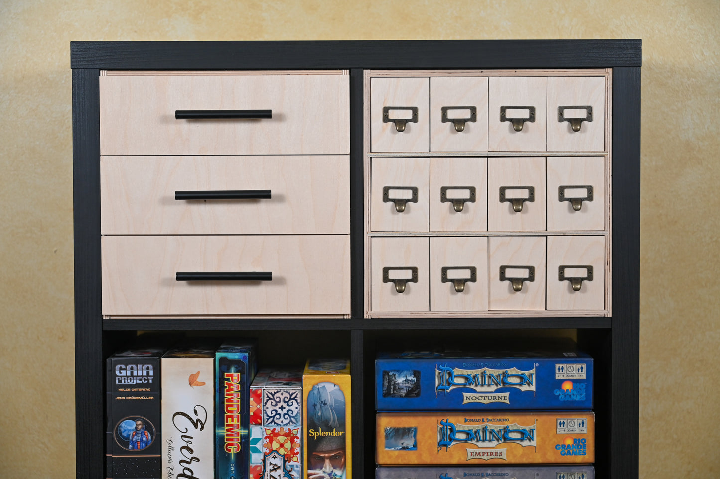 card collection storage options 12 drawer and 3 drawer