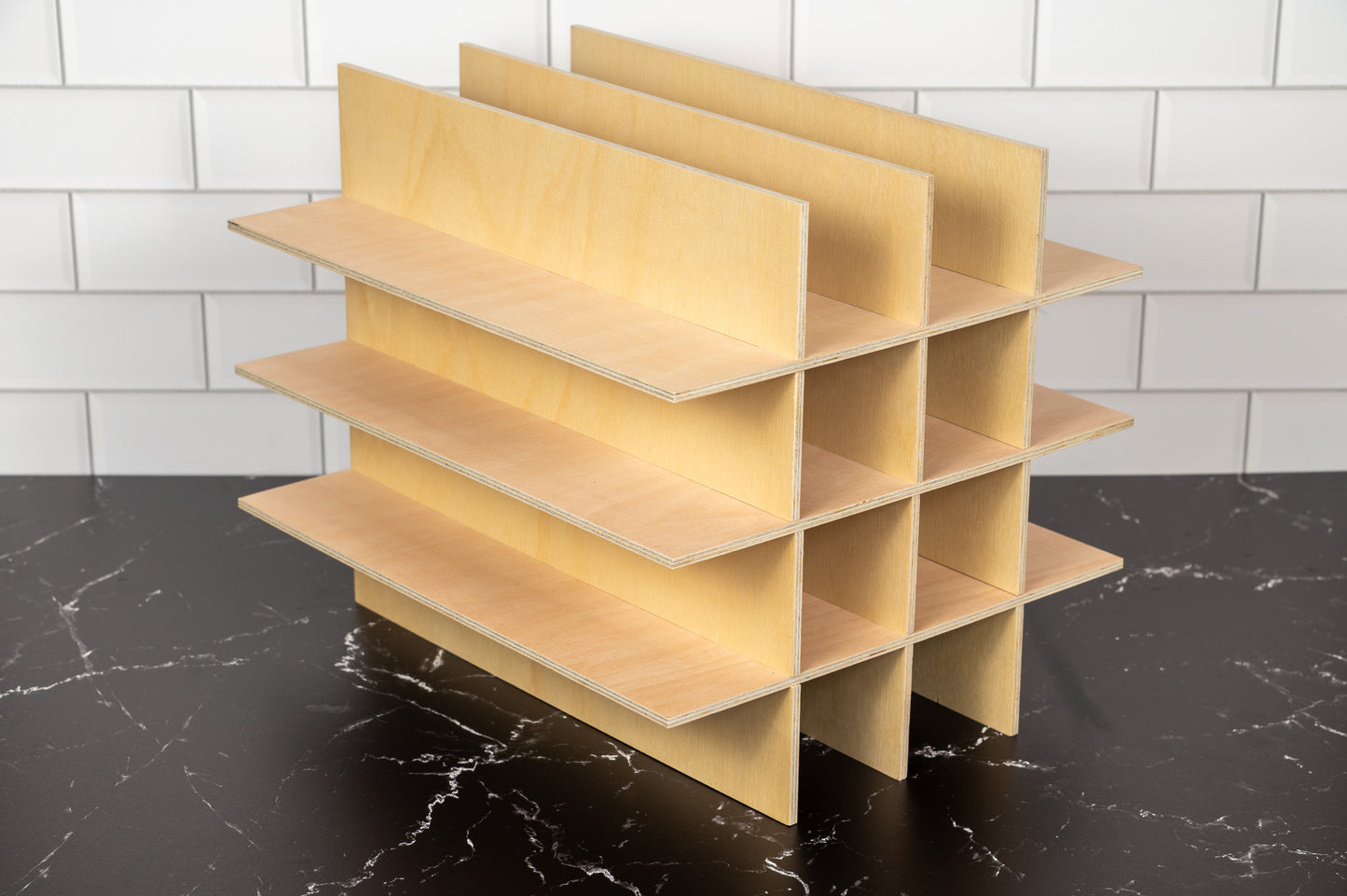 Playmat Storage Organizer - 16 Slot Wooden Grid - TCG Playmat Display for Ikea Kallax