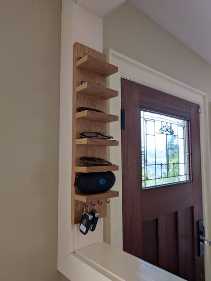 Cherry Wooden Glasses Shelf