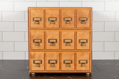 Cherry Hardwood 3 Drawer Trading Card Storage Chest