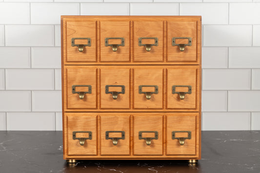 Cherry Hardwood 3 Drawer Trading Card Storage Chest