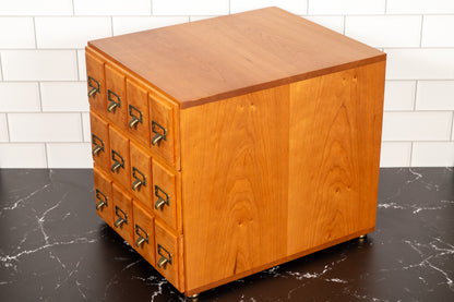 Cherry Hardwood 3 Drawer Trading Card Storage Chest