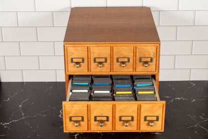Cherry Hardwood 3 Drawer Trading Card Storage Chest