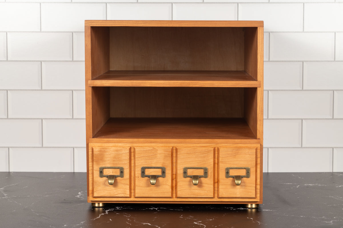 Cherry Hardwood 3 Drawer Trading Card Storage Chest