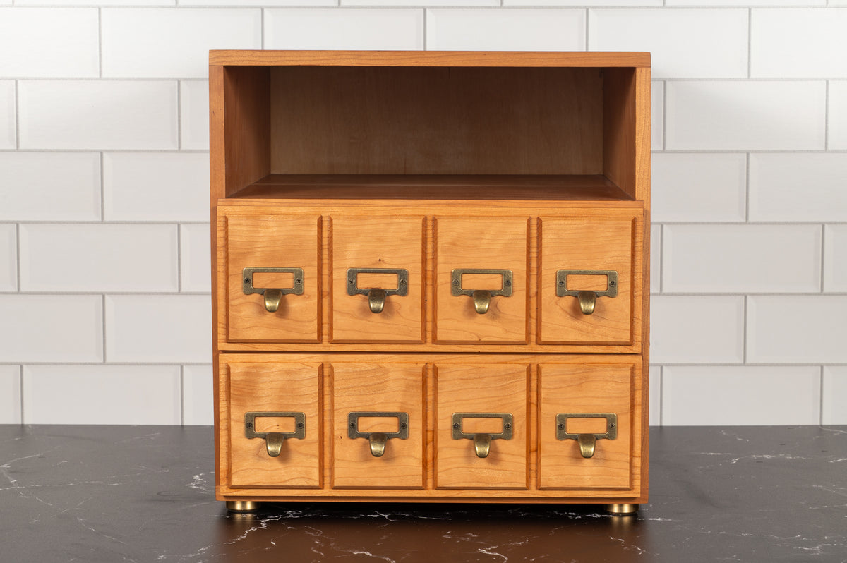 Cherry Hardwood 3 Drawer Trading Card Storage Chest