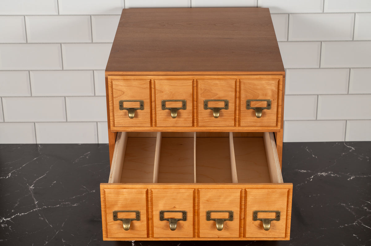 Cherry Hardwood 3 Drawer Trading Card Storage Chest