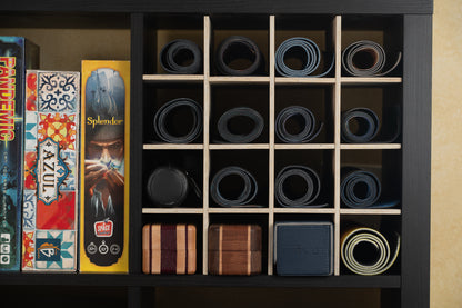 Playmat Storage Organizer - 16 Slot Wooden Grid - TCG Playmat Display for Ikea Kallax