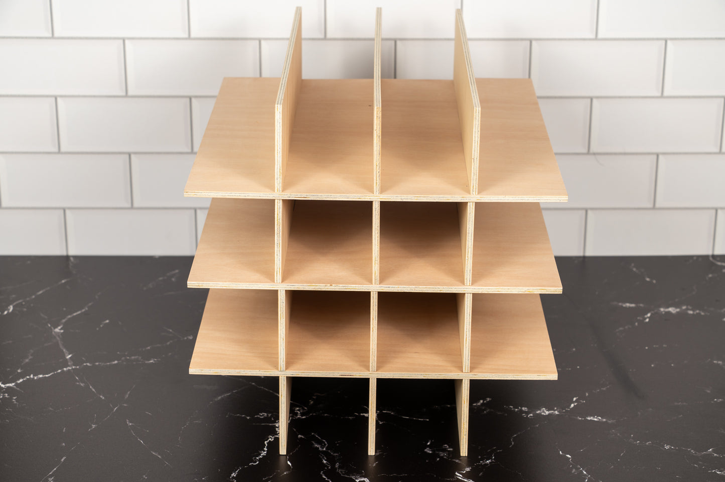 Playmat Storage Organizer - 16 Slot Wooden Grid - TCG Playmat Display for Ikea Kallax