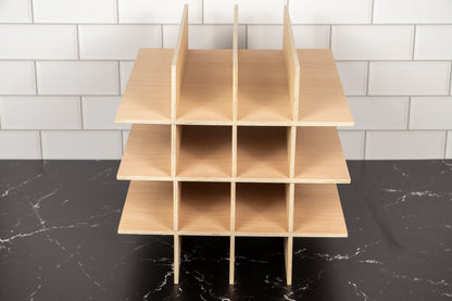 Playmat Storage Organizer - 16 Slot Wooden Grid - TCG Playmat Display for Ikea Kallax