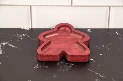 Hardwood Meeple shaped gaming component trays