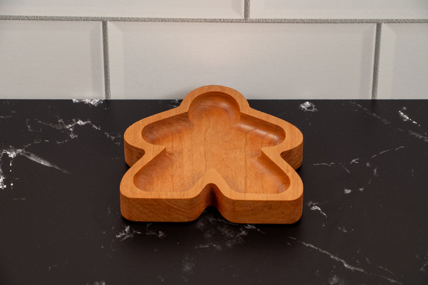 Hardwood Meeple shaped gaming component trays