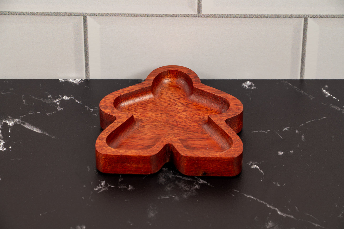 Hardwood Meeple shaped gaming component trays